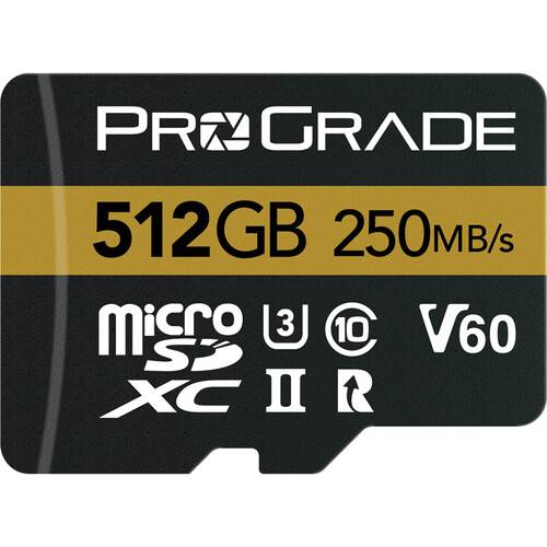 ProGrade Digital 512GB UHS-II microSDXC Memory Card with SD Adapter