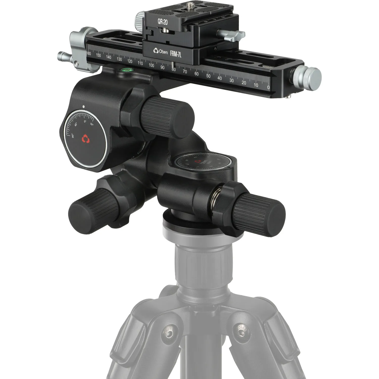 Oben GH3W-15 3-Way Geared Head with 7" Macro-Focusing-Rail Kit