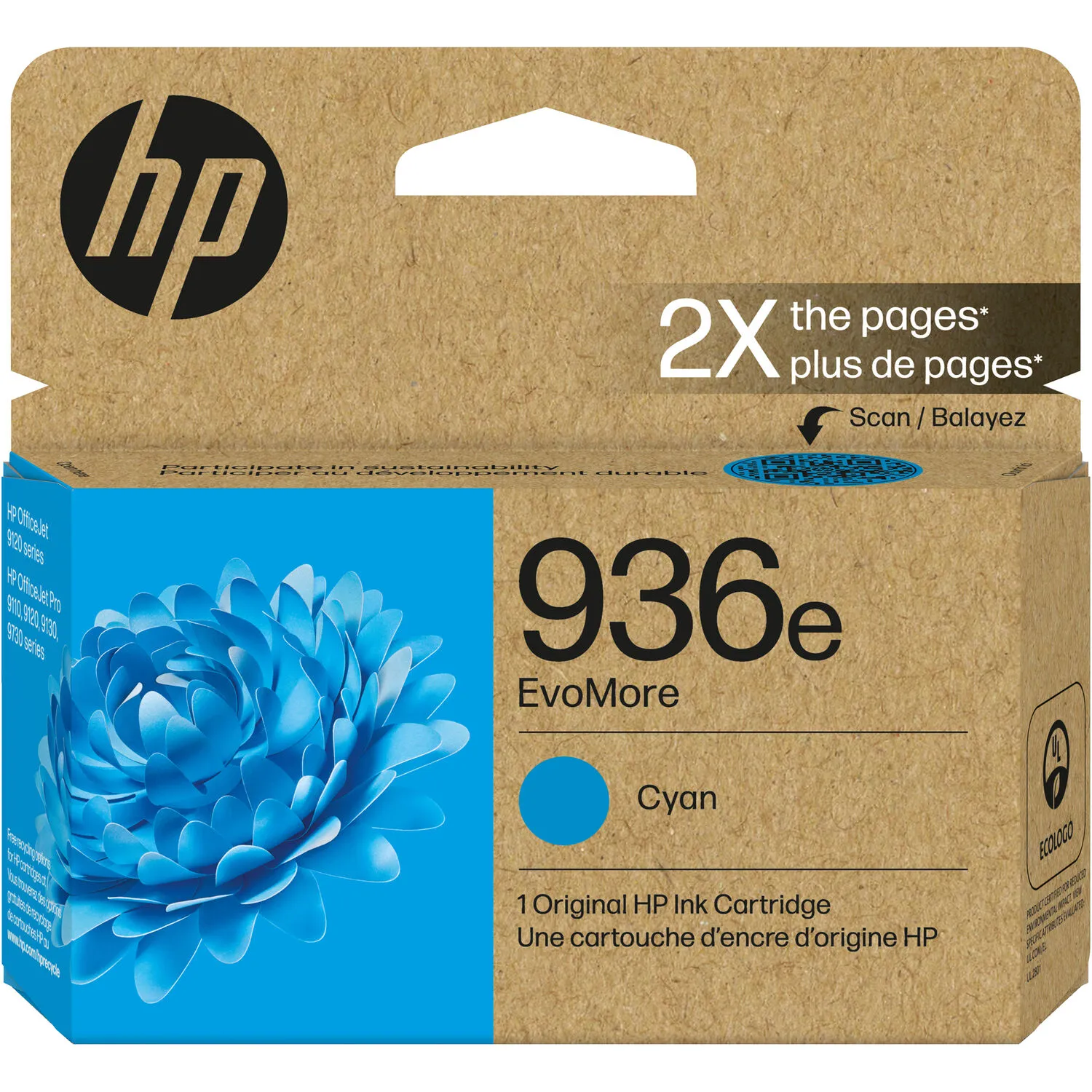 HP 936e EvoMore Cyan Original Ink Cartridge
