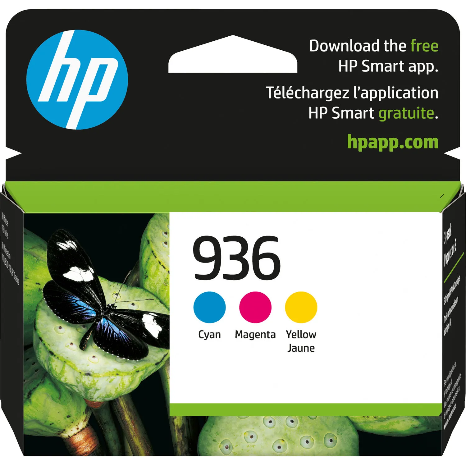 HP 936 Cyan/Magenta/Yellow Original Ink Cartridge (3-Pack)