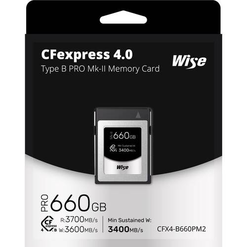 Wise Advanced 660GB CFexpress 4.0 Type B PRO Mark II Memory Card