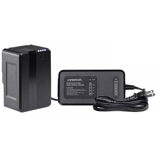 Westcott MV95 Mini V-Mount Battery with USB-C &amp; Charger (14.8V, 95Wh)