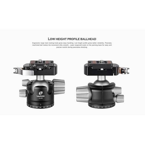 Leofoto LH-36LR Ball Head with LR-50 Lever-Release Clamp (Black)