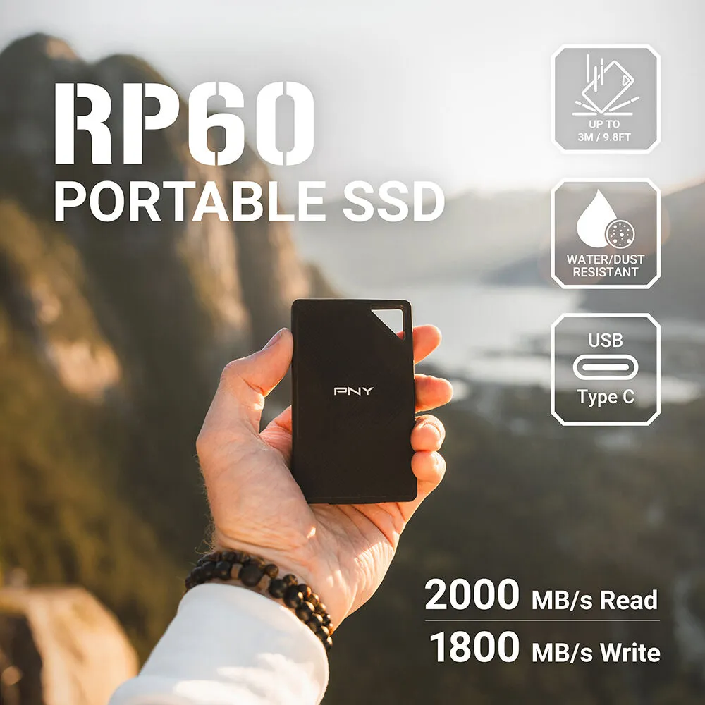 PNY 1TB RP60 USB-C 3.2 Gen 2x2 M.2 Portable SSD