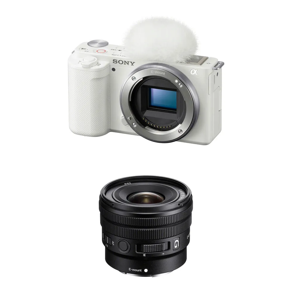 Sony ZV-E10 Mirrorless Camera with 10-20mm f/4 Lens Kit (White)
