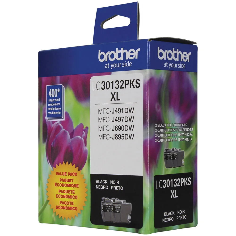 Brother LC30132PKS High-Yield Black Ink Cartridge (2-Pack)
