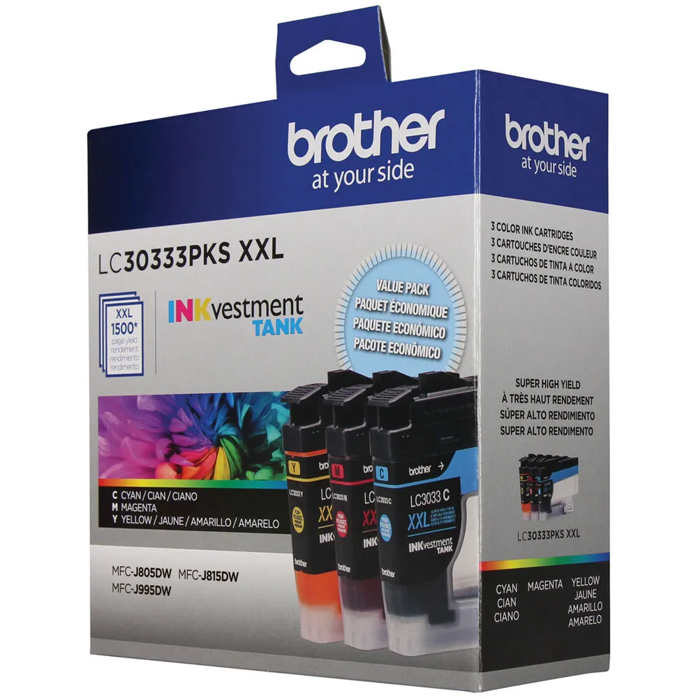 Brother LC30333PKS 3-Pack Standard-Yield Color Ink Cartridges (3-Pack)