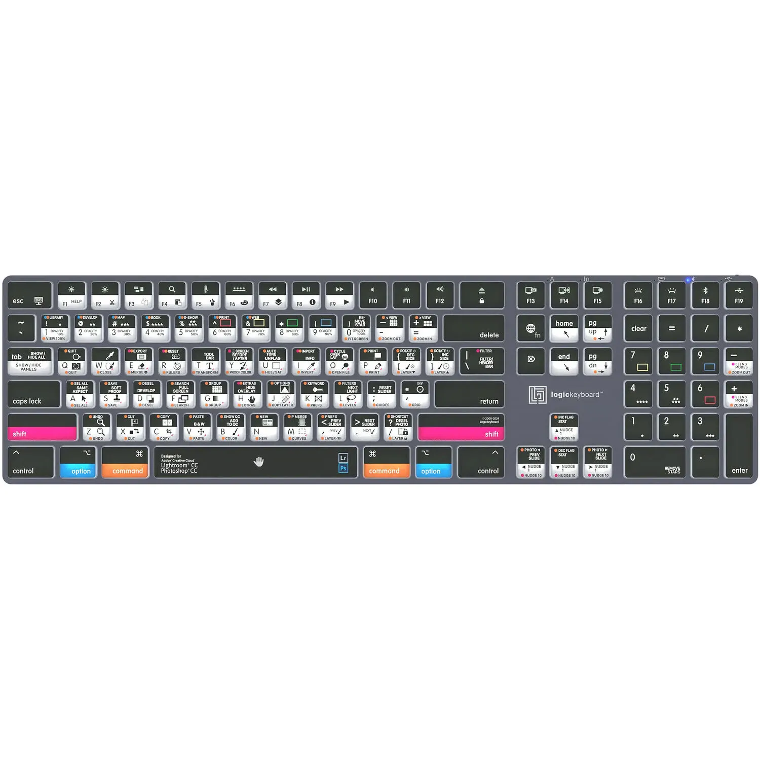 Logickeyboard TITAN Adobe Photographer Wireless Keyboard for Mac