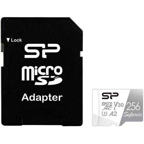 Silicon Power 256GB Superior UHS-I microSDXC Memory Card with SD Adapter and Card Reader