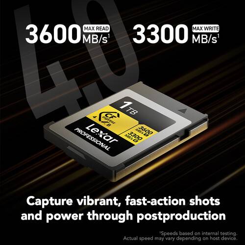 Lexar 1TB Professional GOLD CFexpress 4.0 Type B Memory Card