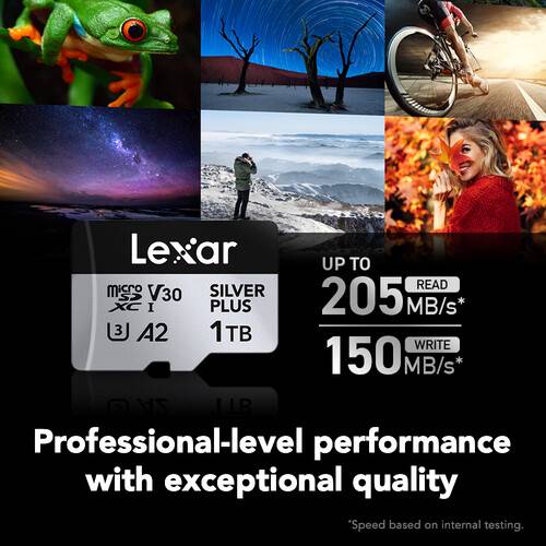 Lexar 512GB Professional SILVER PLUS UHS-I microSDXC Memory Card with SD Adapter