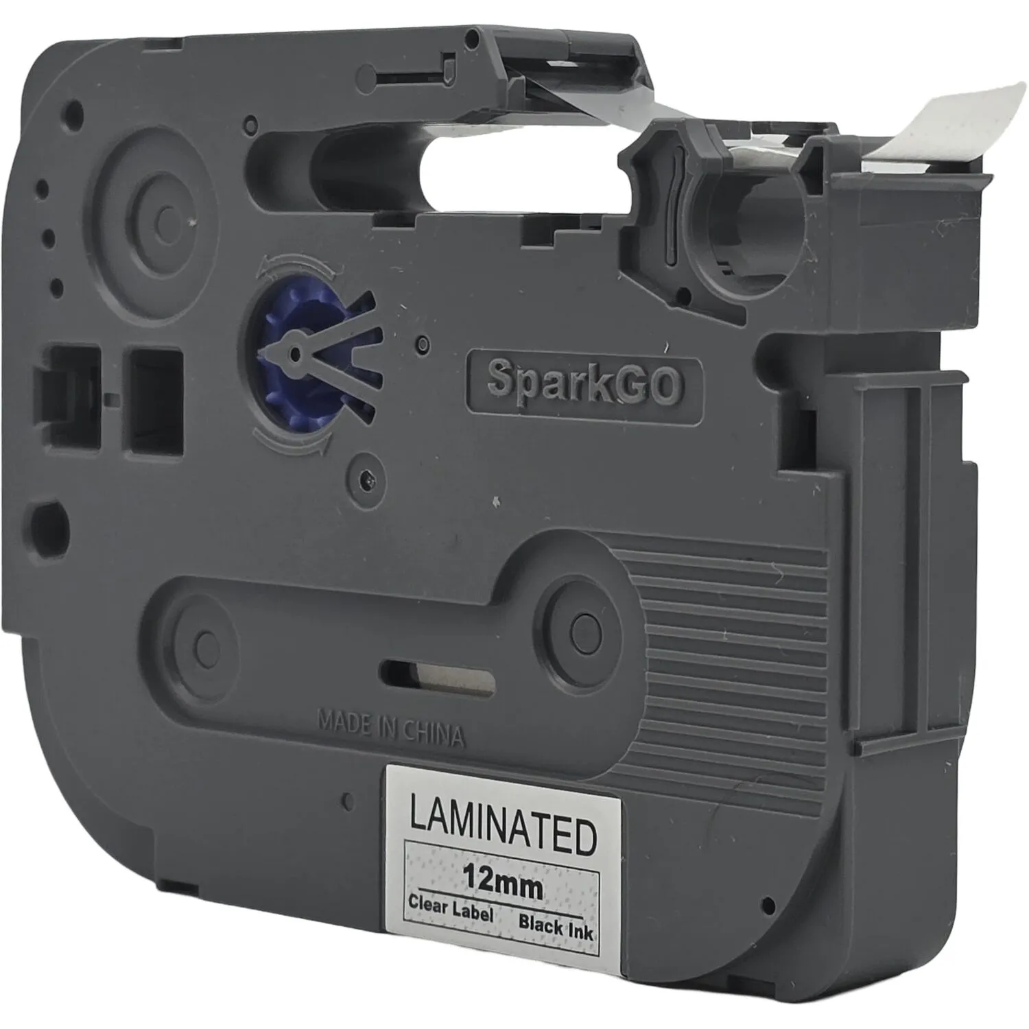 SparkGO Tape for SP-H55 Label Maker (Black on Clear, 0.47" x 26', Nonlaminated)