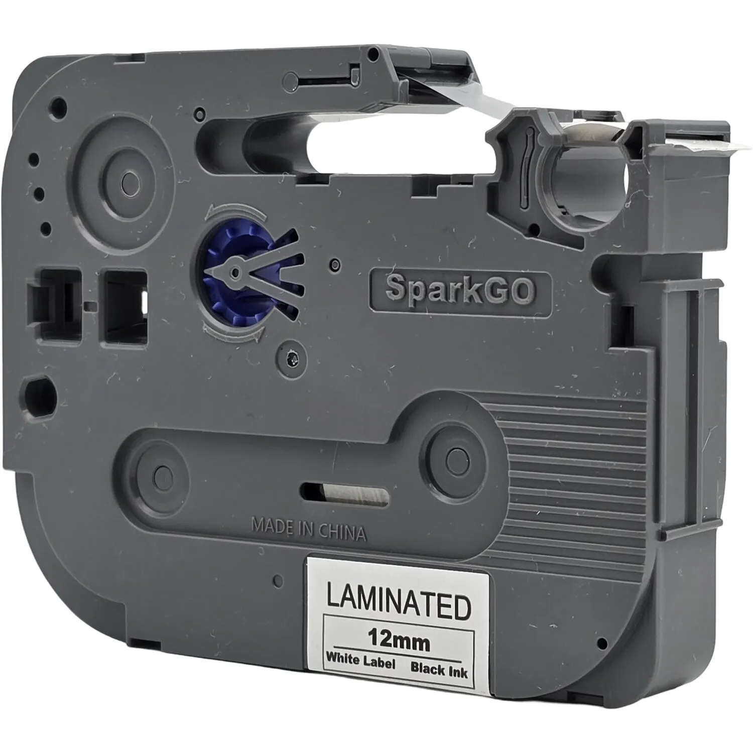 SparkGO Tape for SP-H55 Label Maker (Black on White, 0.47" x 26', Laminated)