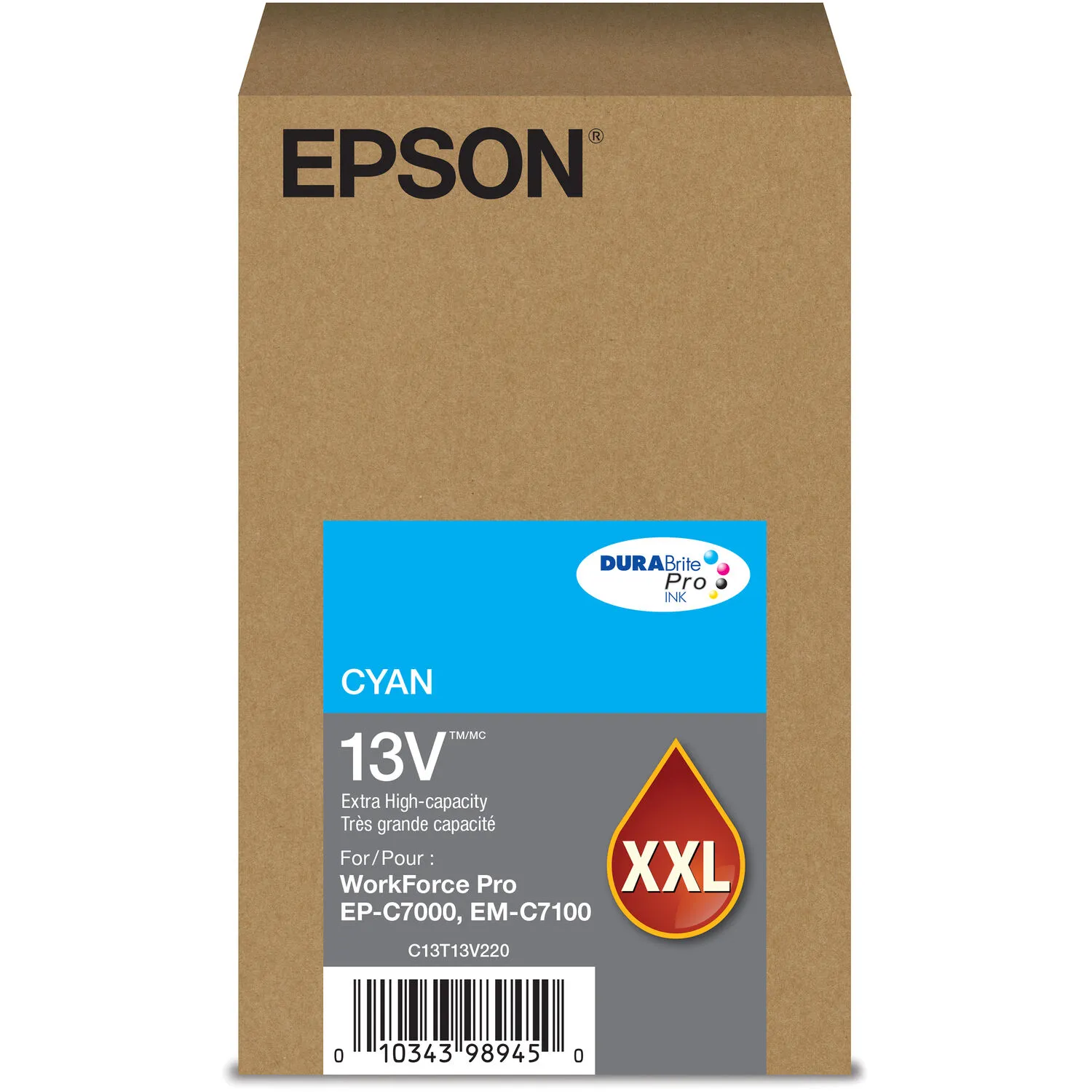 Epson T13V High-Capacity Inkjet Cartridge for WorkForce Pro Printers (Cyan)