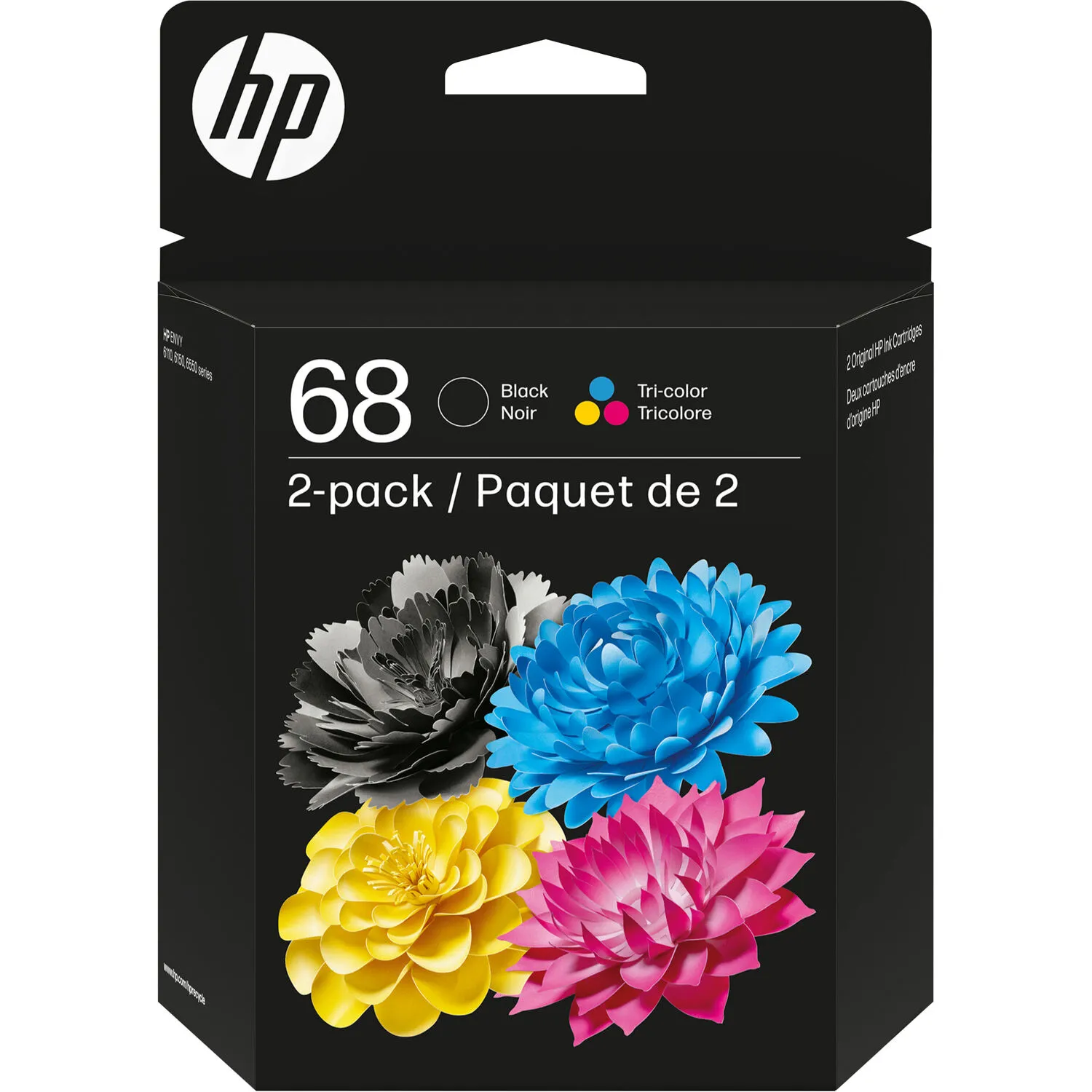 HP 68 Black &amp; Tri-Color Original Ink Cartridge Combo (Black, Cyan, Magenta, Yellow, 2-Pack)