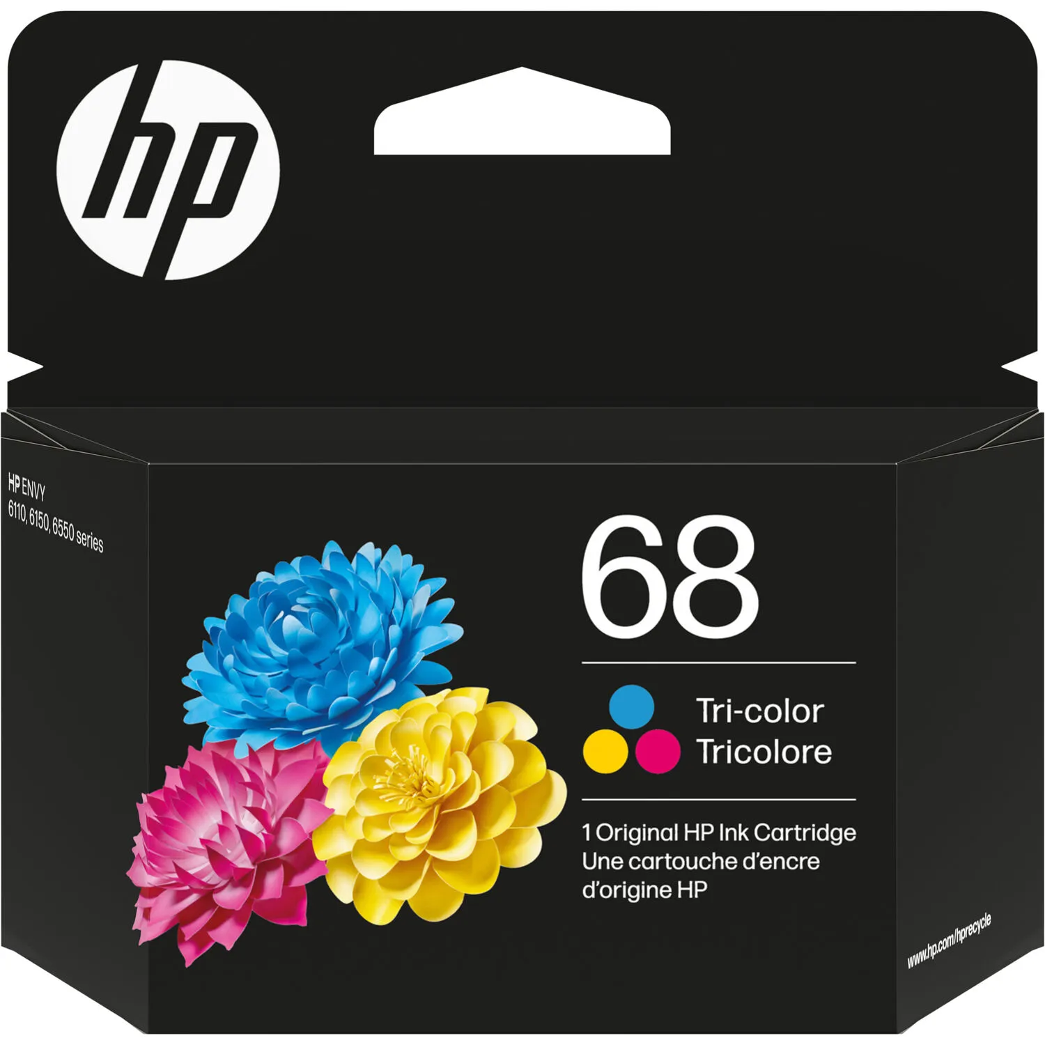 HP 68 Tri-Color Original Ink Cartridge for HP ENVY Inkjet Printers (Cyan, Magenta, Yellow)
