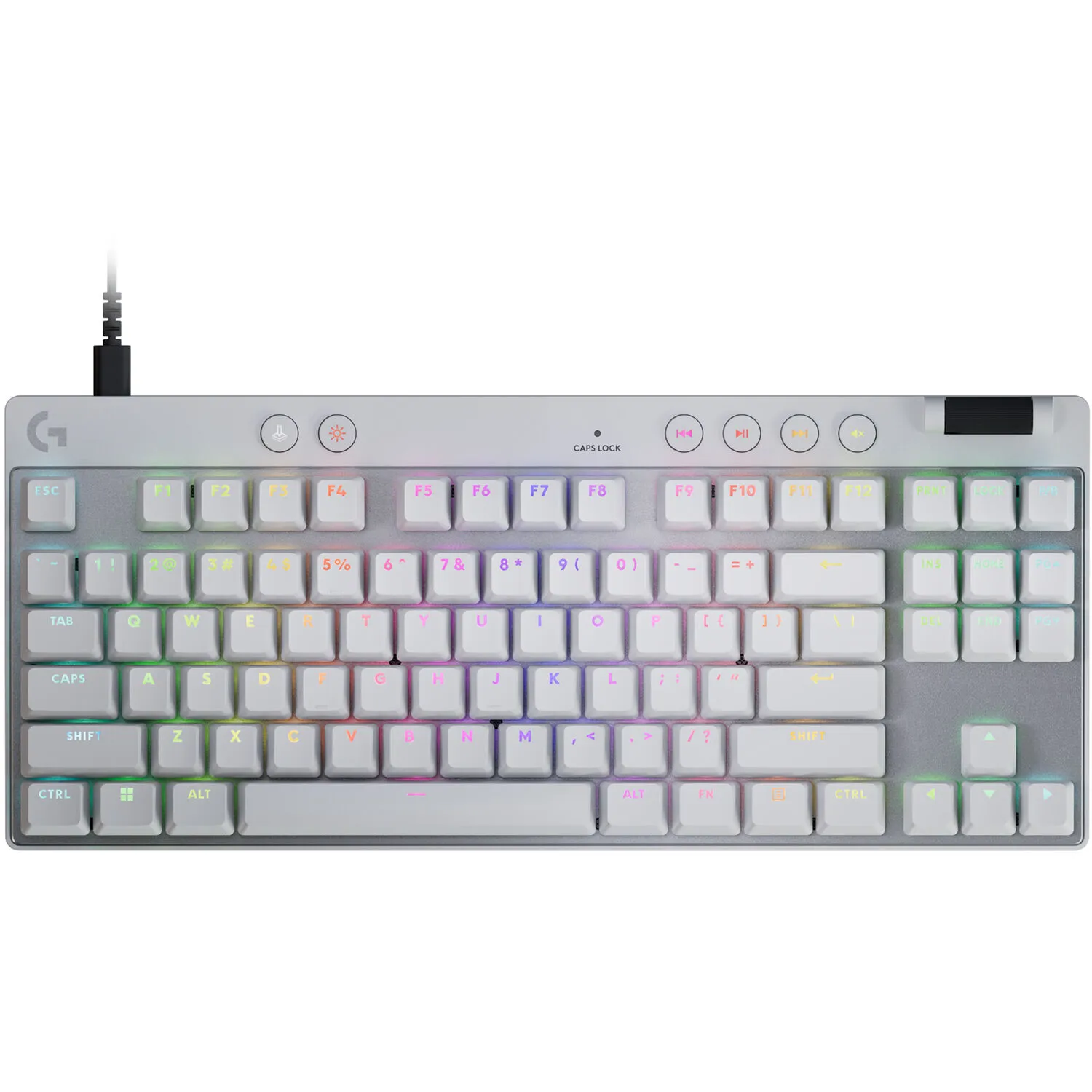 Logitech G Pro X TKL RAPID RGB Gaming Keyboard (White)