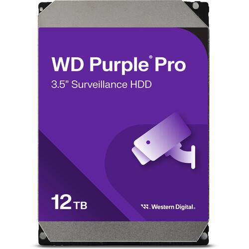 WD 12TB Purple Pro 7200 rpm SATA III 3.5" Internal Surveillance Hard Drive (Retail)