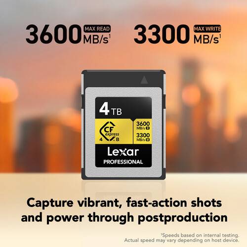 Lexar 4TB Professional GOLD CFexpress 4.0 Type B Memory Card