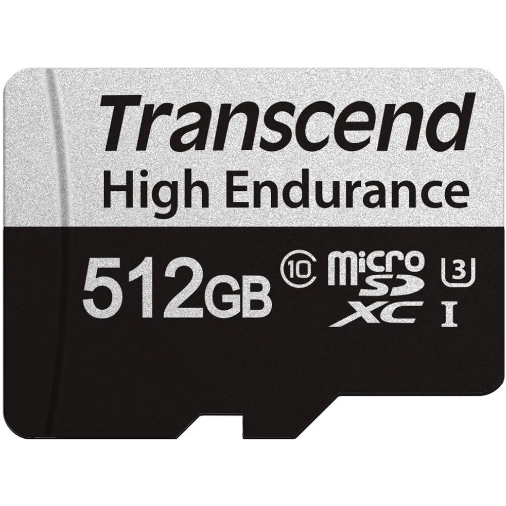 Transcend 512GB High Endurance 350V UHS-I microSDXC Memory Card with SD Adapter