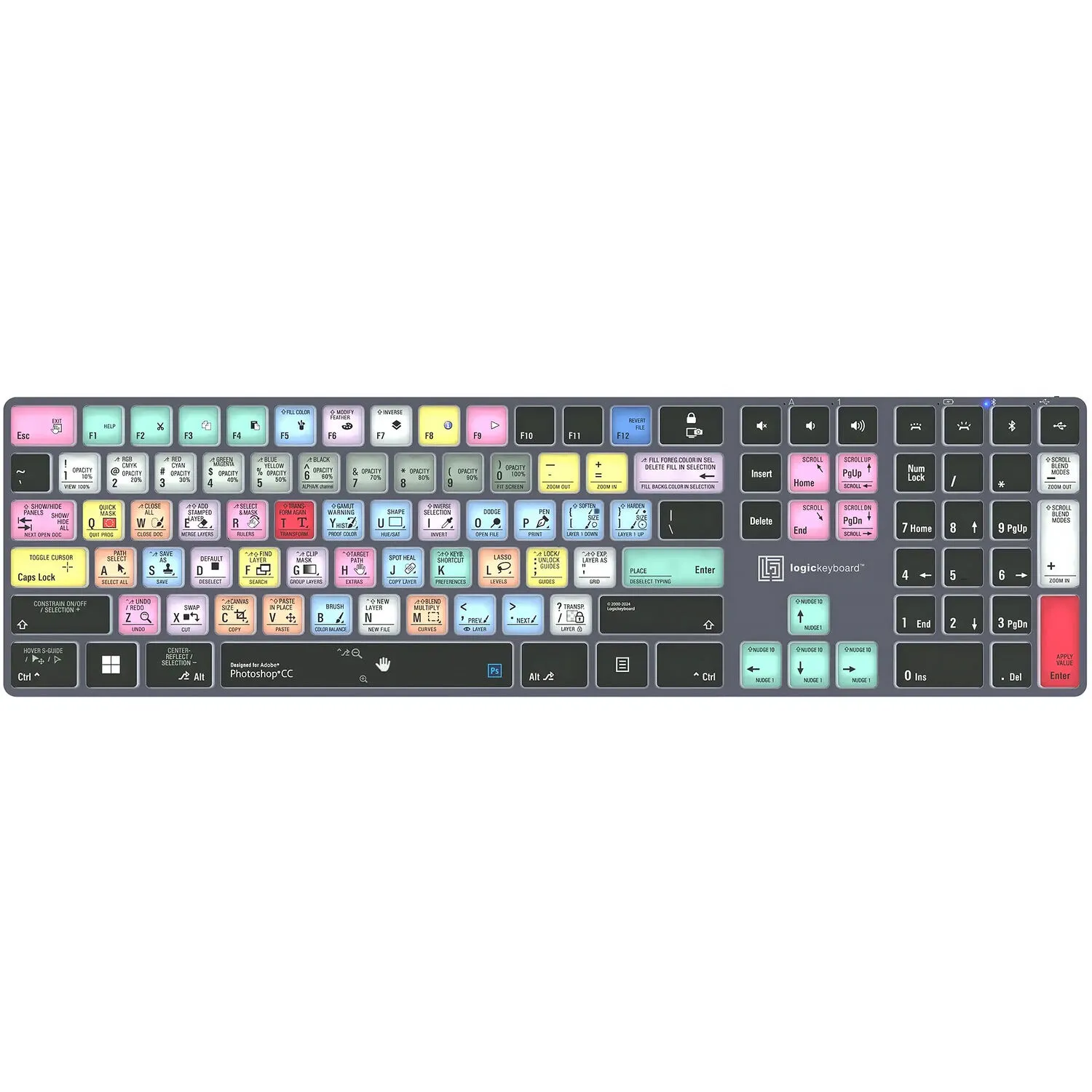 Logickeyboard Adobe Photoshop CC TITAN Wireless Backlit US English Keyboard for Windows