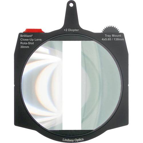 Lindsey Optics Brilliant 4 x 5.65" Air Gap Diopter Rota-Split Close-Up Lens (+2, 30mm Gap)