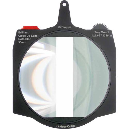 Lindsey Optics Brilliant 4 x 5.65" Air Gap Diopter Rota-Split Close-Up Lens (+3, 30mm Gap)