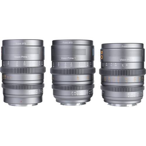Sirui VP-1 Vision Prime T1.4 Full-Frame Cine 3-Lens Kit (Multi-Mount, Metal Gray)