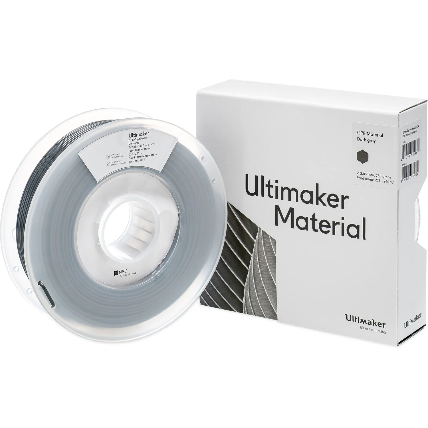 UltiMaker 2.85mm CPE Filament (750g, Dark Gray)