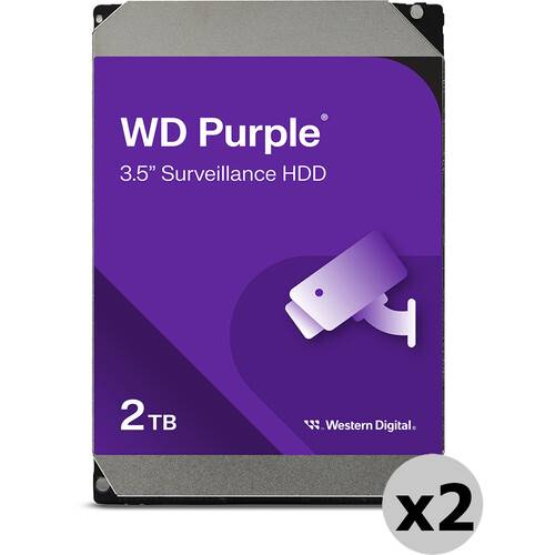 WD 2TB Purple SATA III 3.5" Internal Surveillance HDD (Retail, 2-Pack)