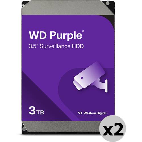 WD 3TB Purple SATA III 3.5" Internal Surveillance HDD (Retail, 2-Pack)