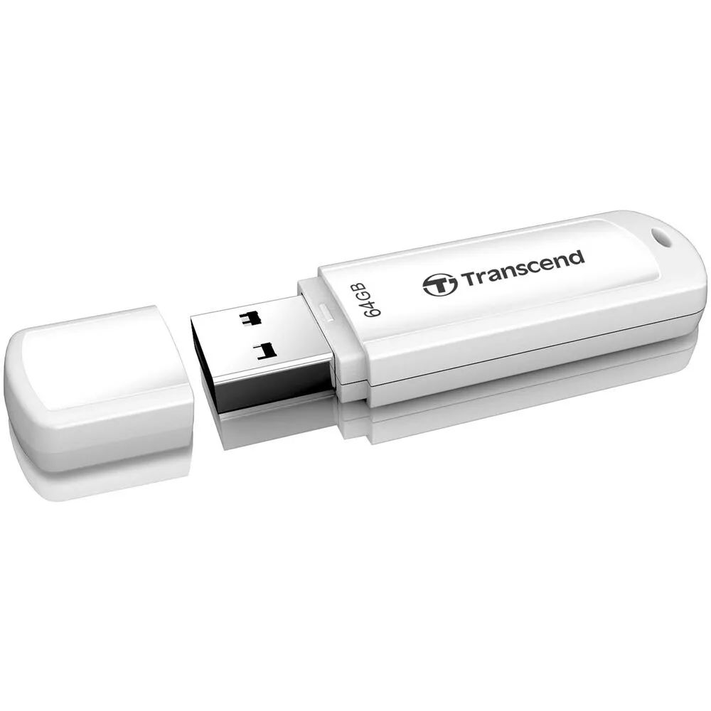 Transcend 64GB JetFlash 730 USB 3.1 Gen 1 Flash Drive (White)
