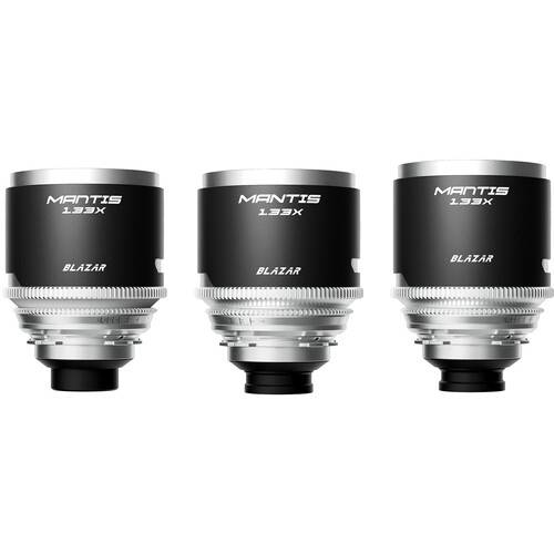 BLAZAR LENS MANTIS T2.0 1.33x Anamorphic 3-Lens Set with 3 Sony E-Mount Adapters (ARRI PL)