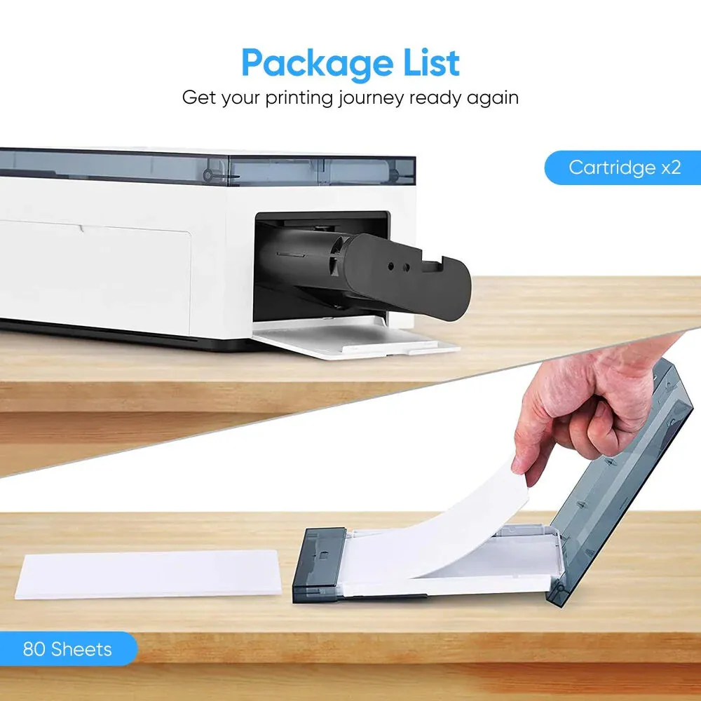 Liene Amber Photo Paper &amp; 2 Ink Cartridge Refill (4 x 6", 80 Sheets)