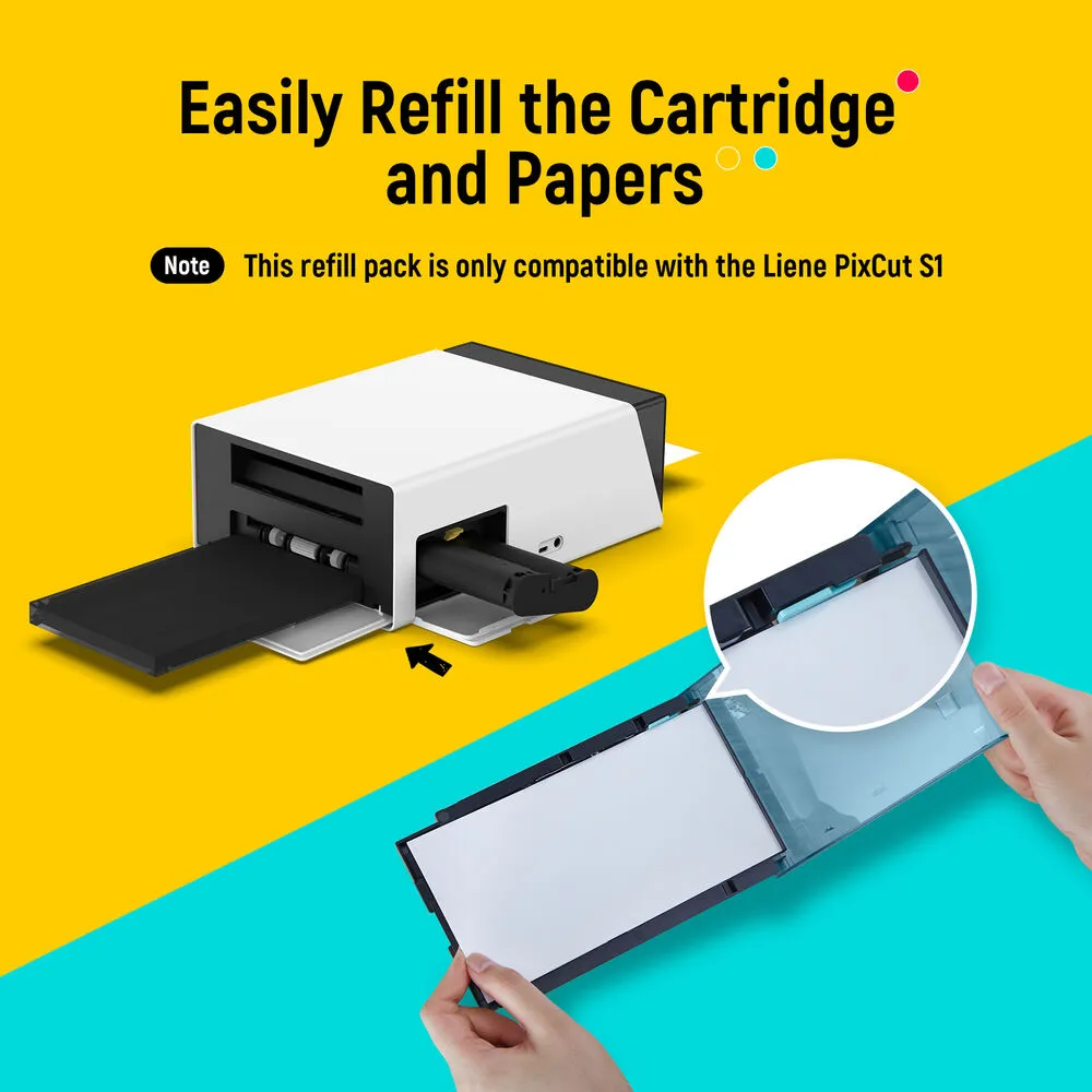 Liene PixCut S1 Sticker Paper with 2 Ink Cartridges (4 x 7", 72 Sheets)