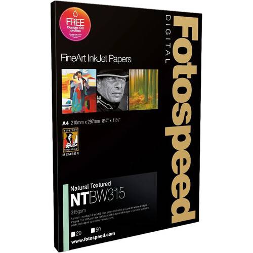 Fotospeed Natural Textured Bright White Inkjet Paper (5 x 5", 25 Sheets)