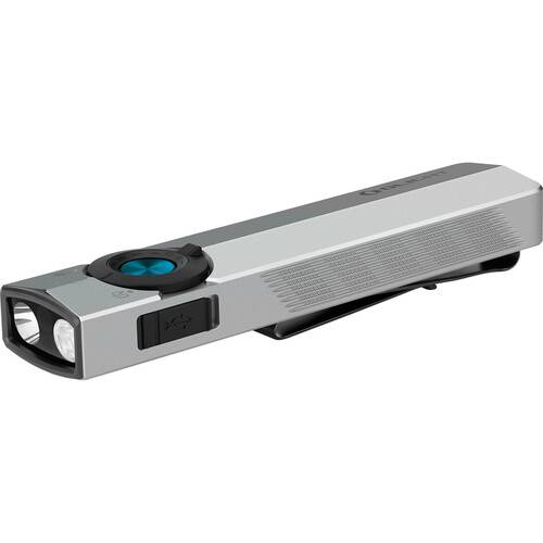Olight ArkPro Rechargeable Flashlight (Cool White Beam, Silver Graphite)