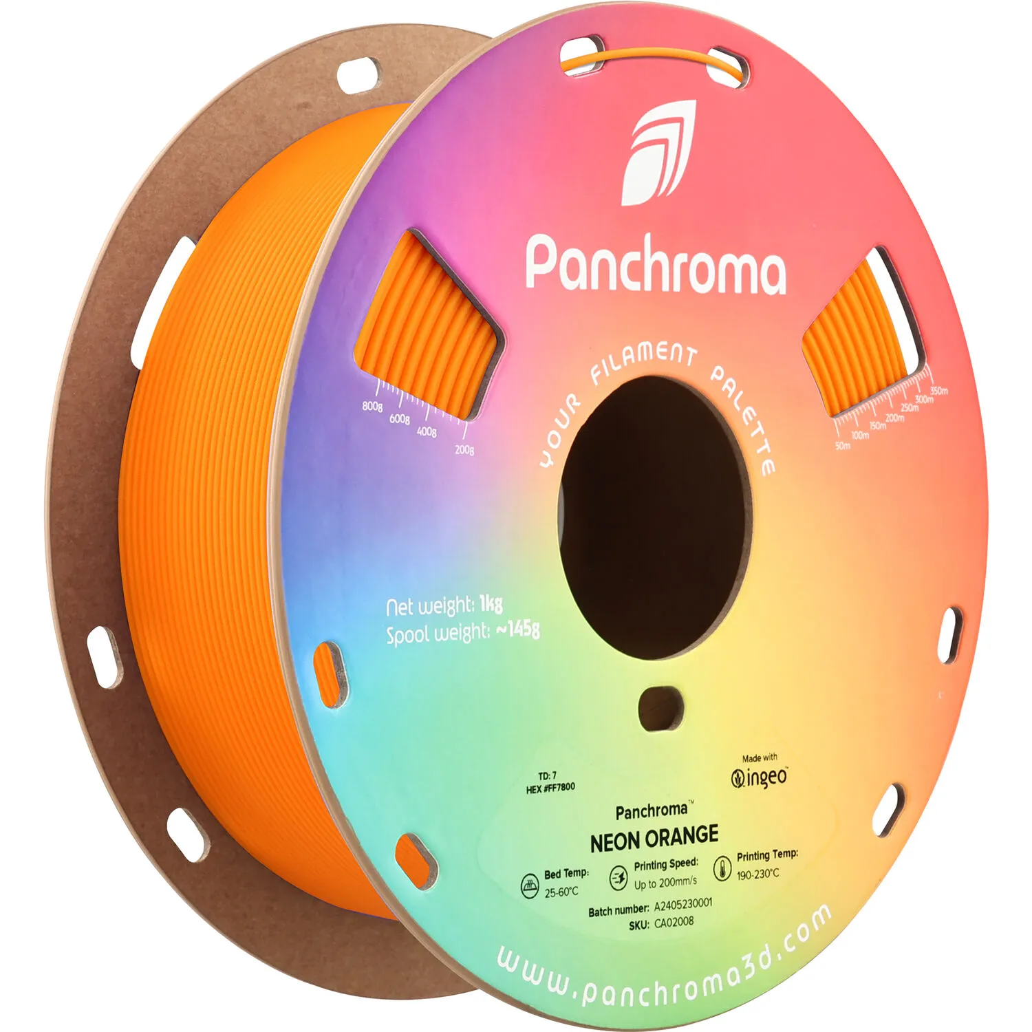 Polymaker Panchroma Neon PLA Filament (1kg, Orange)
