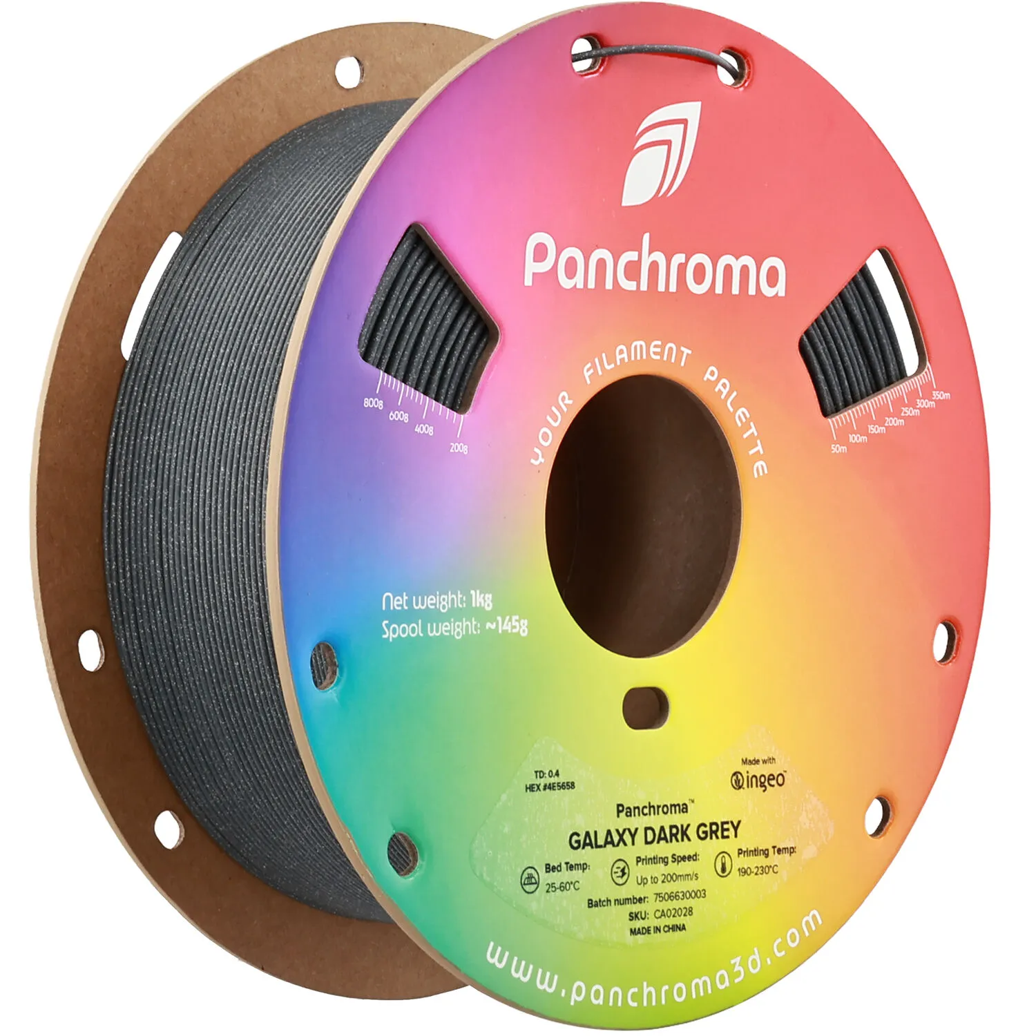 Polymaker Panchroma Galaxy PLA Filament (1kg, Dark Gray)