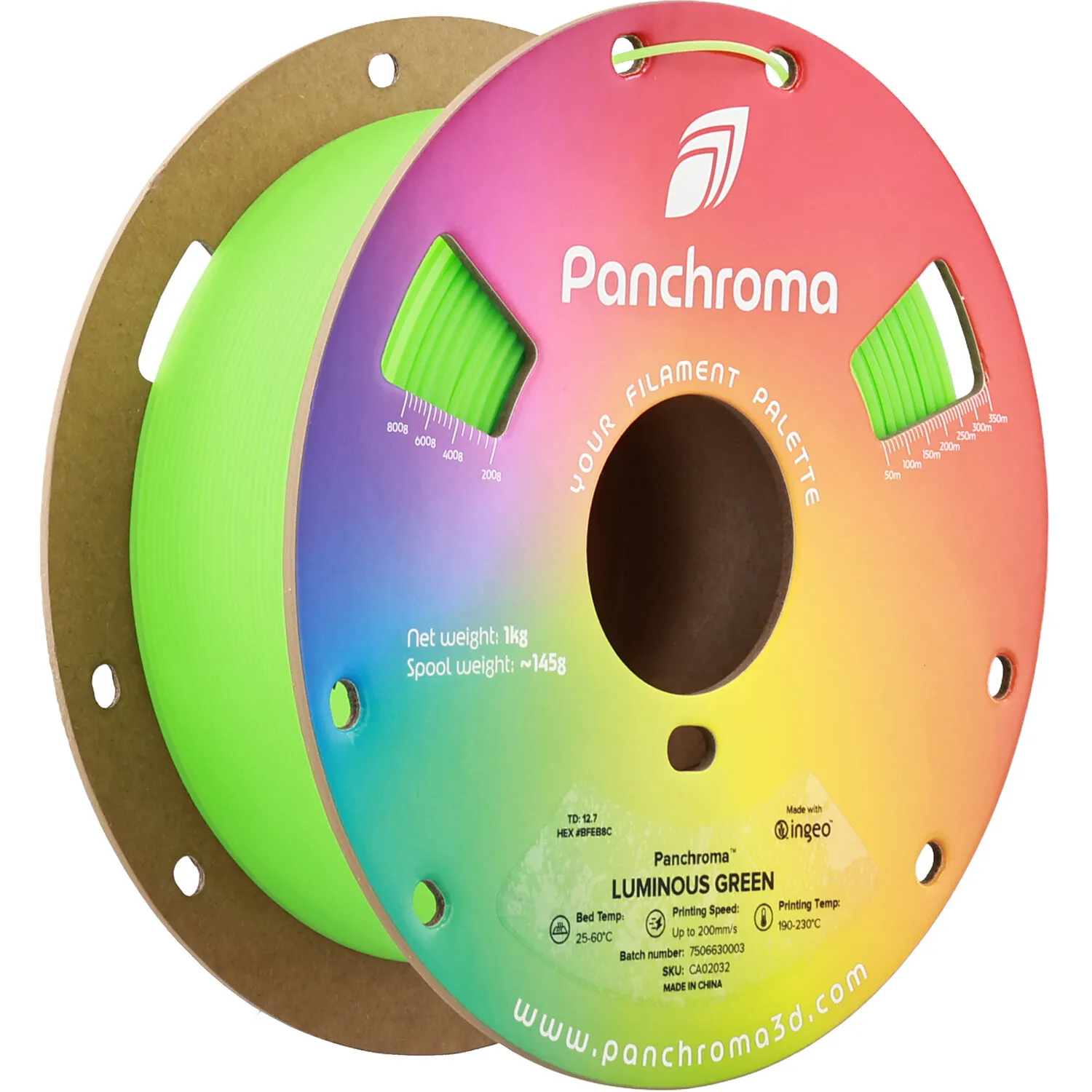 Polymaker Panchroma Luminous PLA Filament (1kg, Luminous Green)