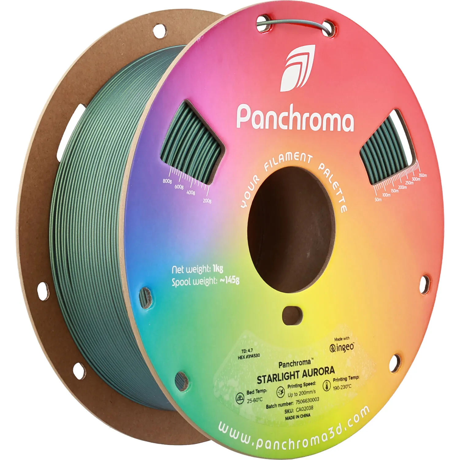 Polymaker Panchroma Starlight PLA Filament (1kg, Aurora)
