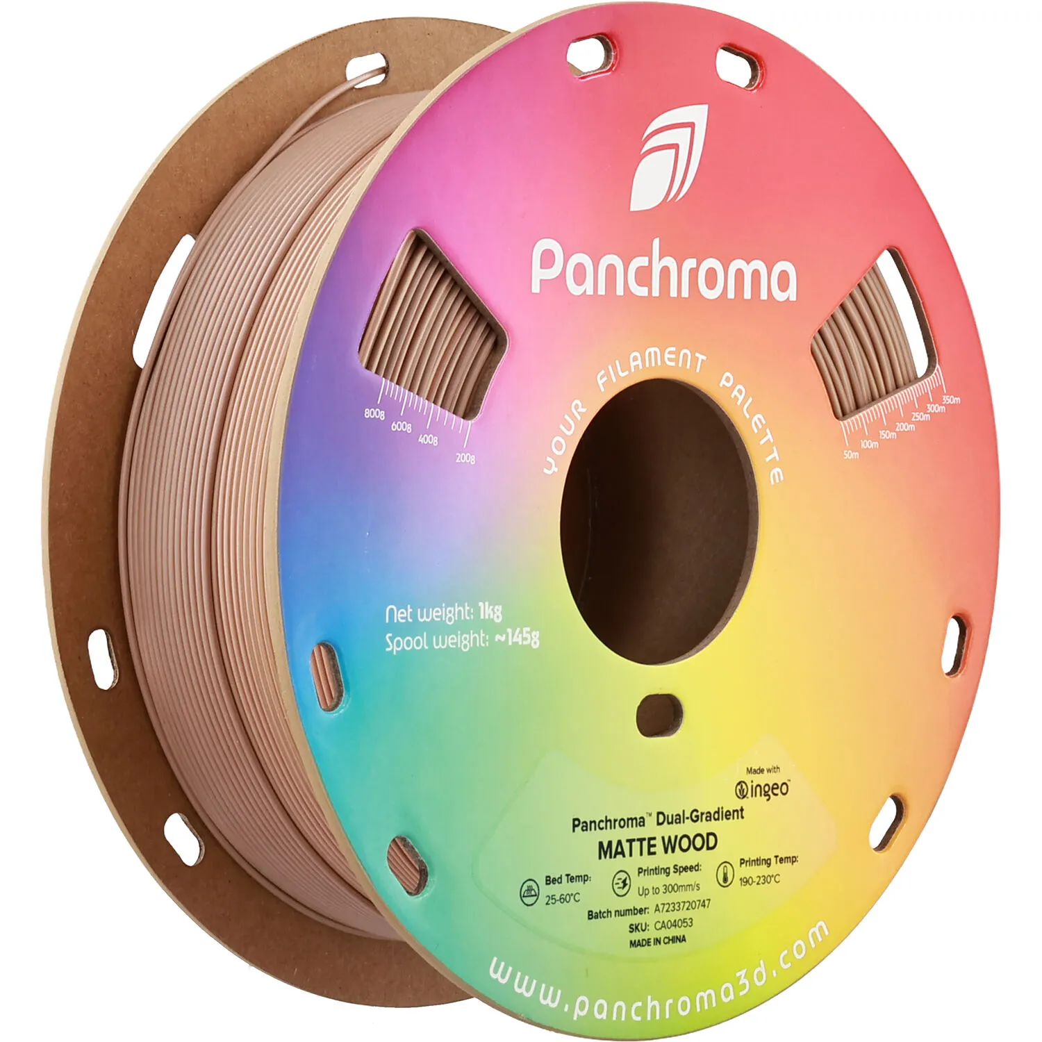 Polymaker Panchroma Gradient Matte PLA Filament (1kg, Matte Wood)