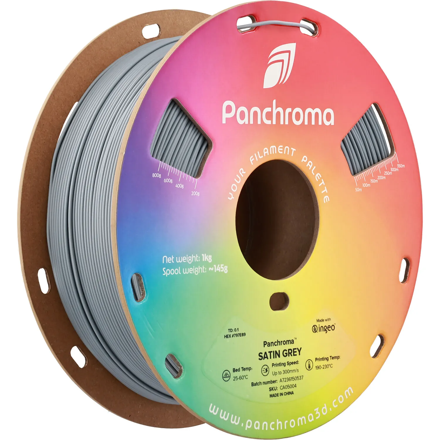 Polymaker Panchroma Marble PLA Filament (1kg, Gray)