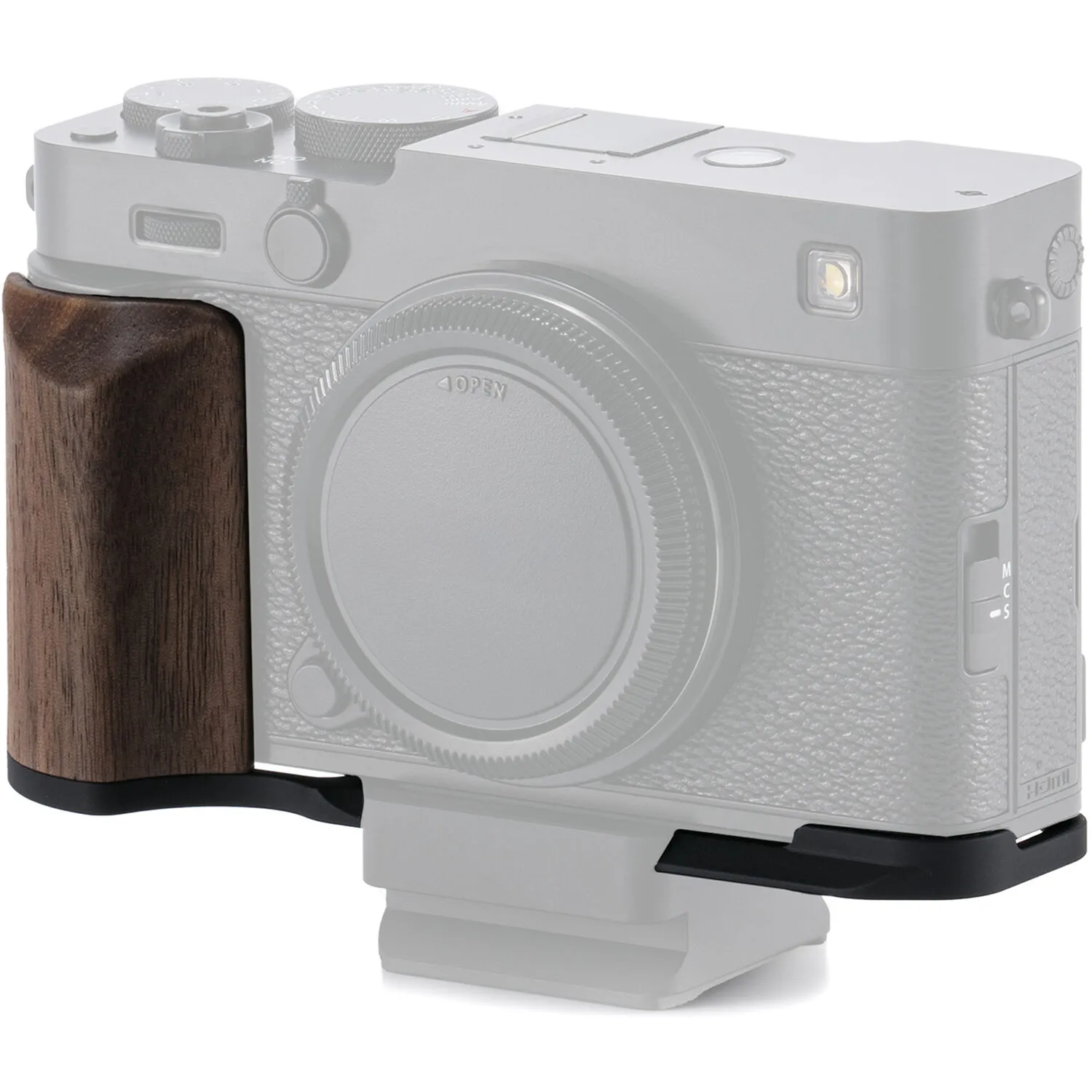 Tilta Mounting Baseplate with Wooden Grip for FUJIFILM X-E5 (Black)