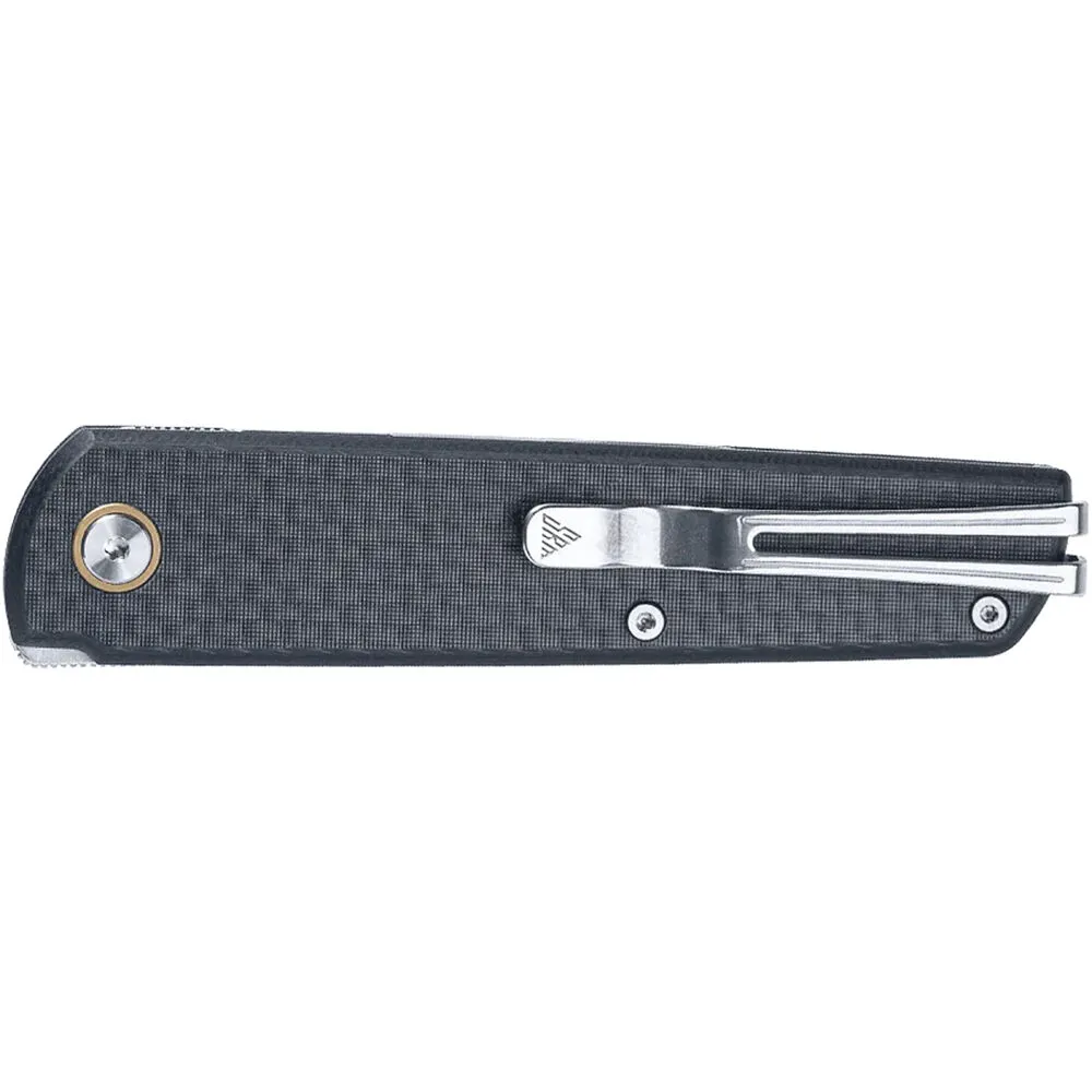 SRM Qrick 408L-KB Folding Knife (3.23" Blade, Black Handle)