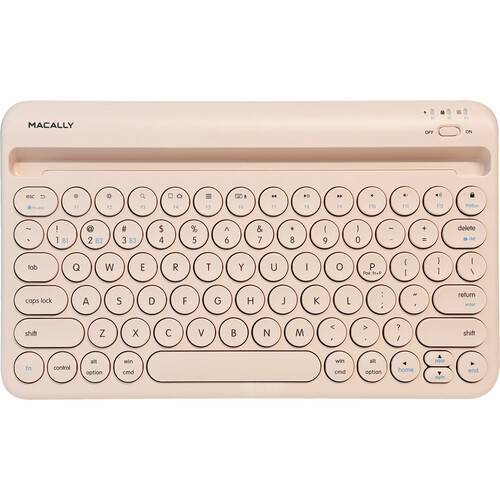Macally Compact Rechargeable Bluetooth Keyboard (Brown)