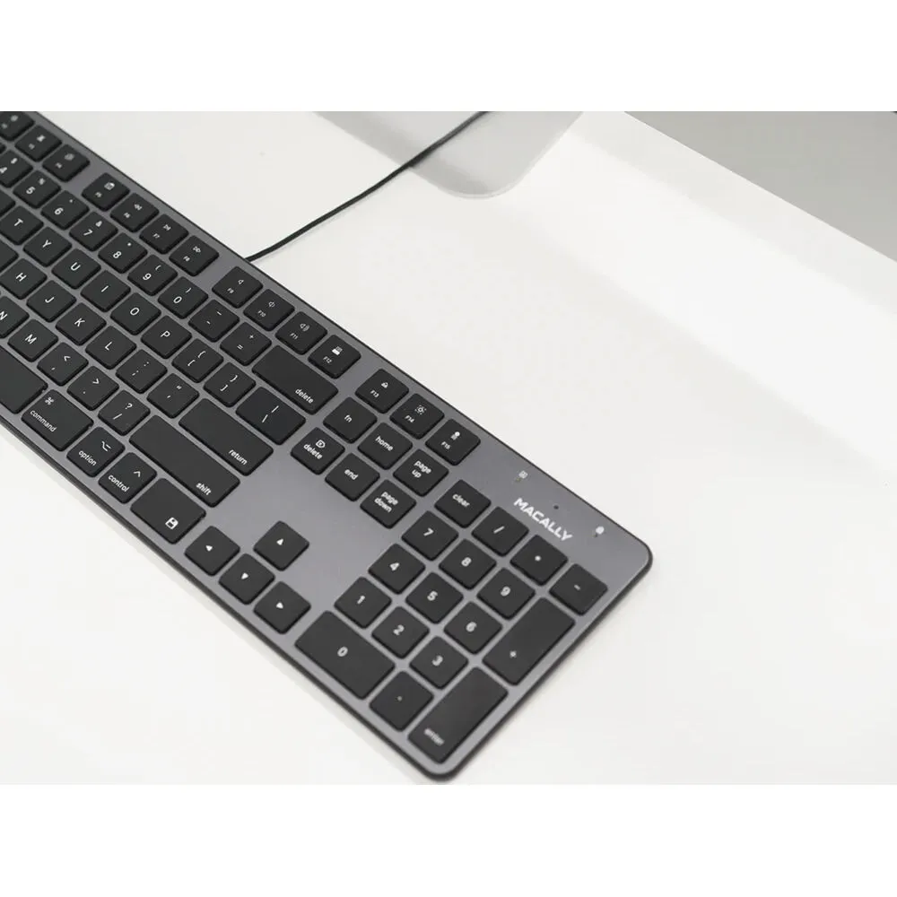 Macally 104-Key Slim USB-A Keyboard (Space Gray)