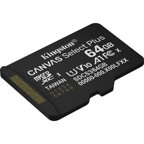 Kingston 64GB Canvas Select Plus UHS-I microSDXC Memory Card