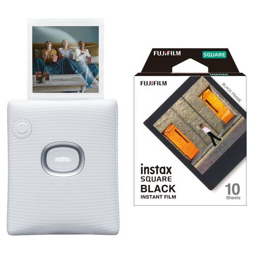 FUJIFILM instax SQUARE Link Smartphone Printer with Film Kit (Ash White)