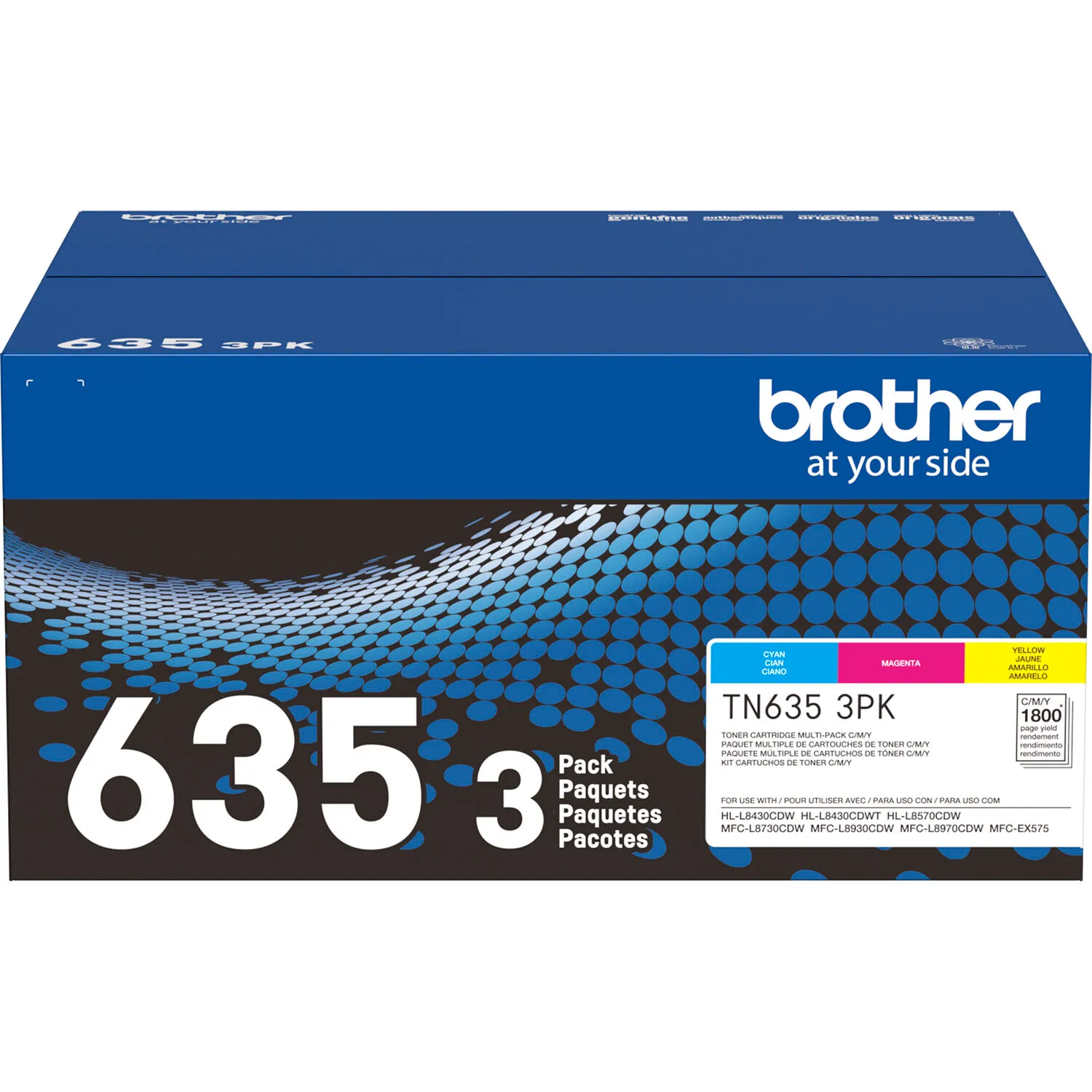 Brother TN635 3-Color Standard Yield Toner Cartridge Kit (3-Pack)
